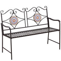 PARKBANK, mit Rückenlehne, 2-Sitzer, max. 220 kg, 121 x 52 x 93 cm, Stein, Braun - Braun, Stein (121/93/52cm) - Outsunny