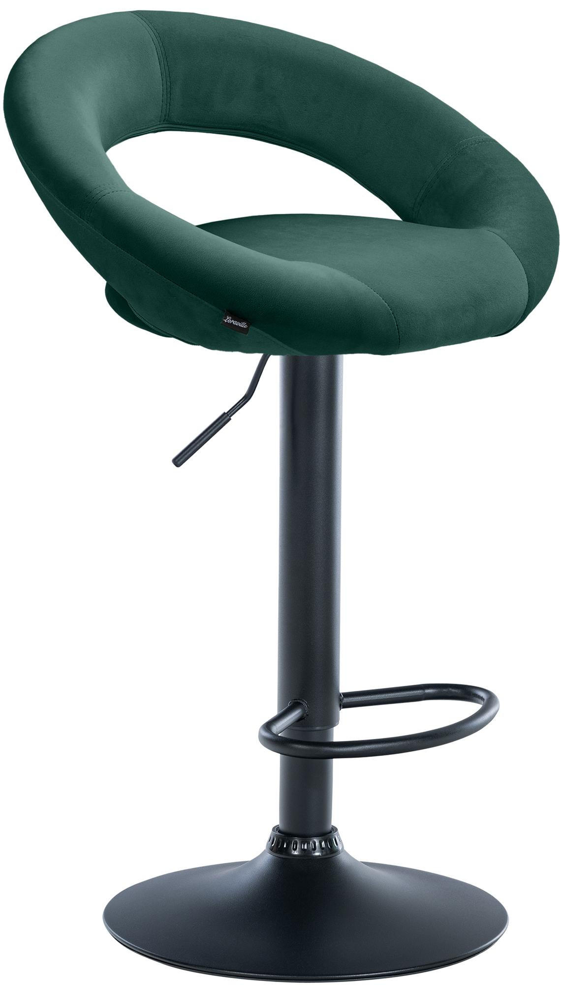 BARHOCKER Samt grün - Schwarz/Grün, Textil/Metall (53/80/47cm) - CLP