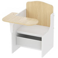 KINDERTISCH-MIT-STUHL MDF Vliesstoff Weiß - Weiß, Holzwerkstoff/Textil (51/59/58.5cm) - AIYAPLAY