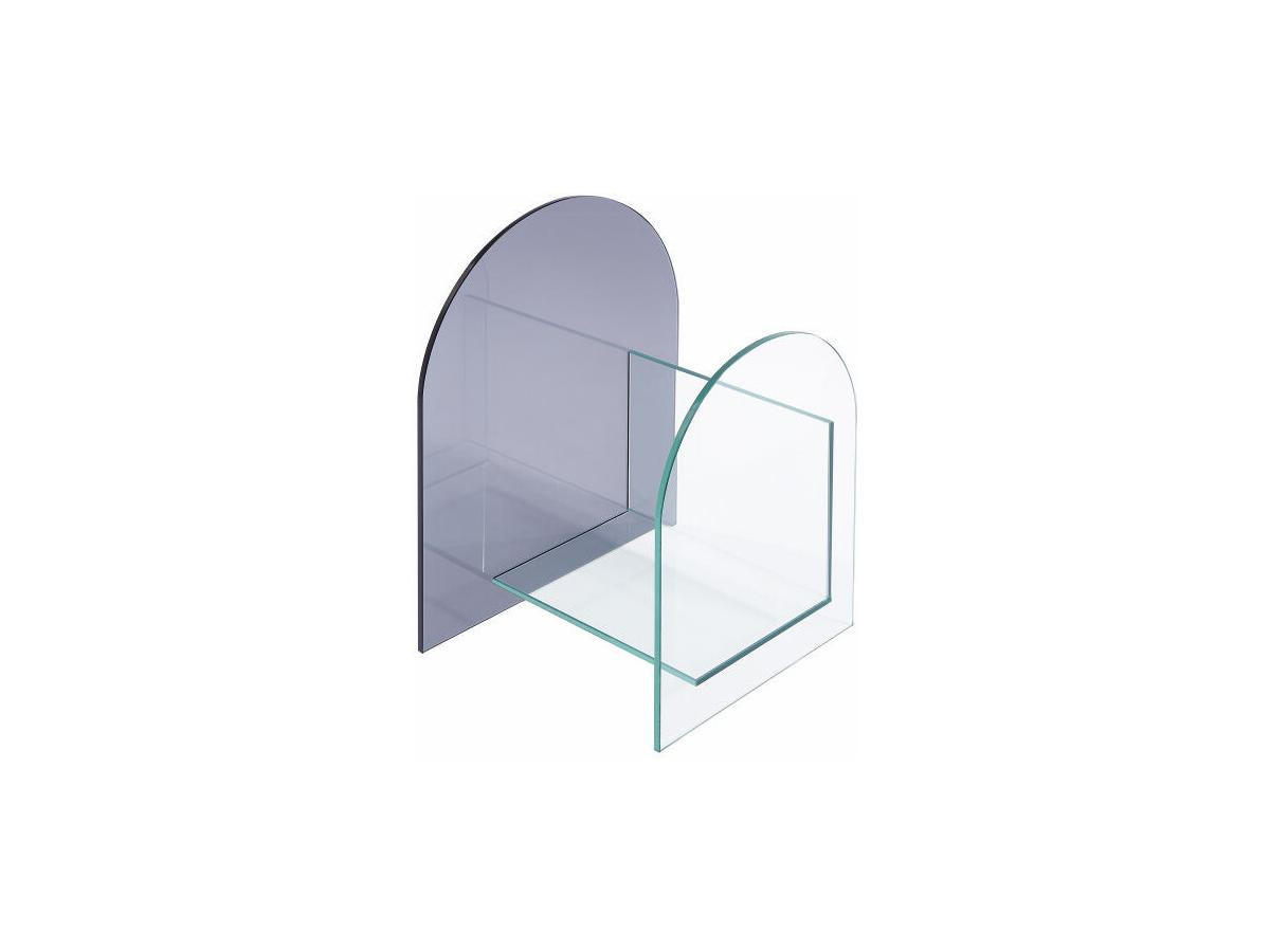 Vente-Unique Zeitungsständer Transparent, Grau 45x55x35 cm