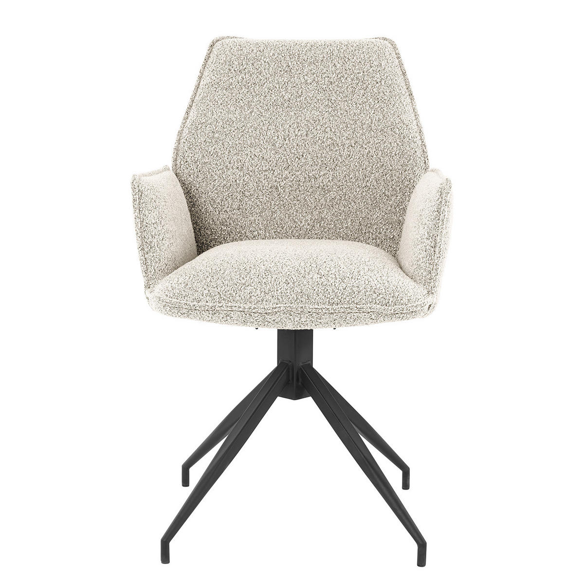 DREHBARER ARMLEHNENSTUHL - Hellgrau, Textil/Metall (58/90/60cm) - home24