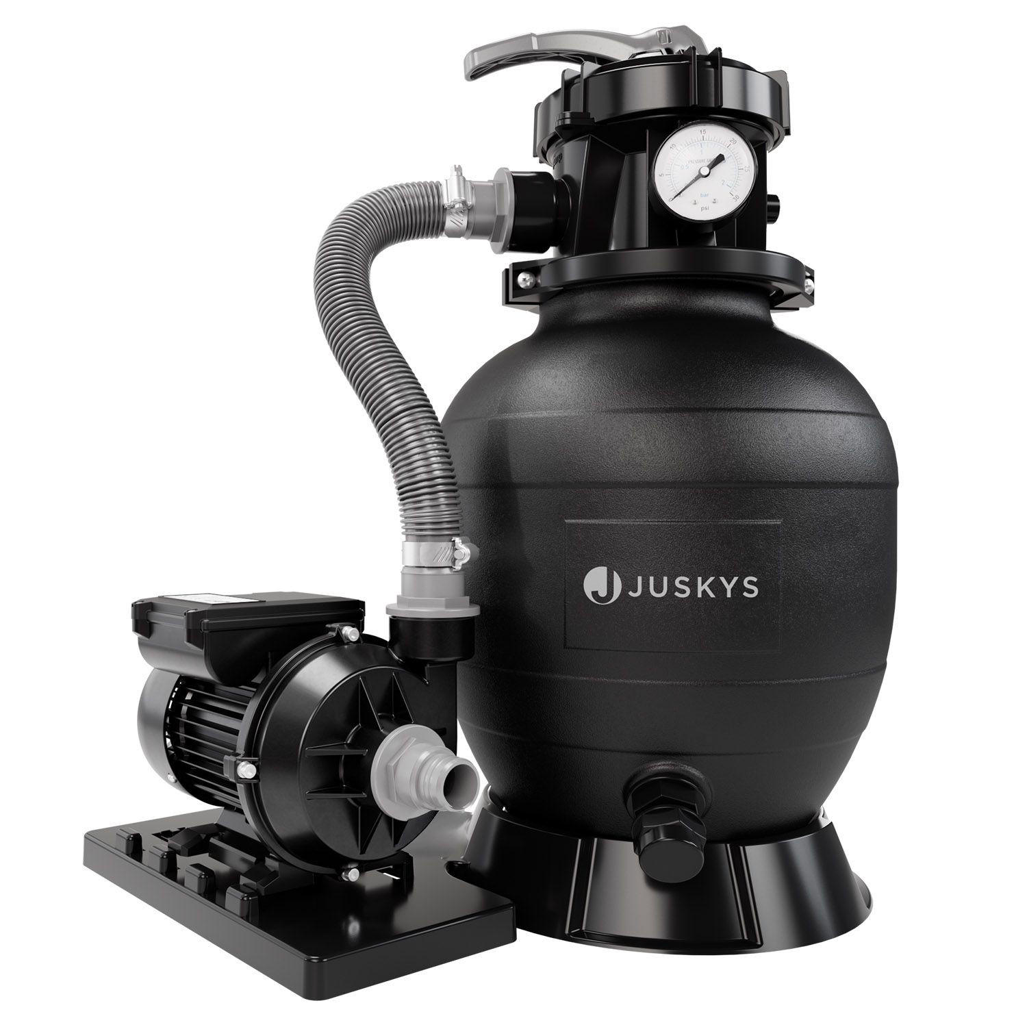 SANDFILTERANLAGE schwarz 250W - Schwarz, Kunststoff (33/41.5/52cm) - Juskys