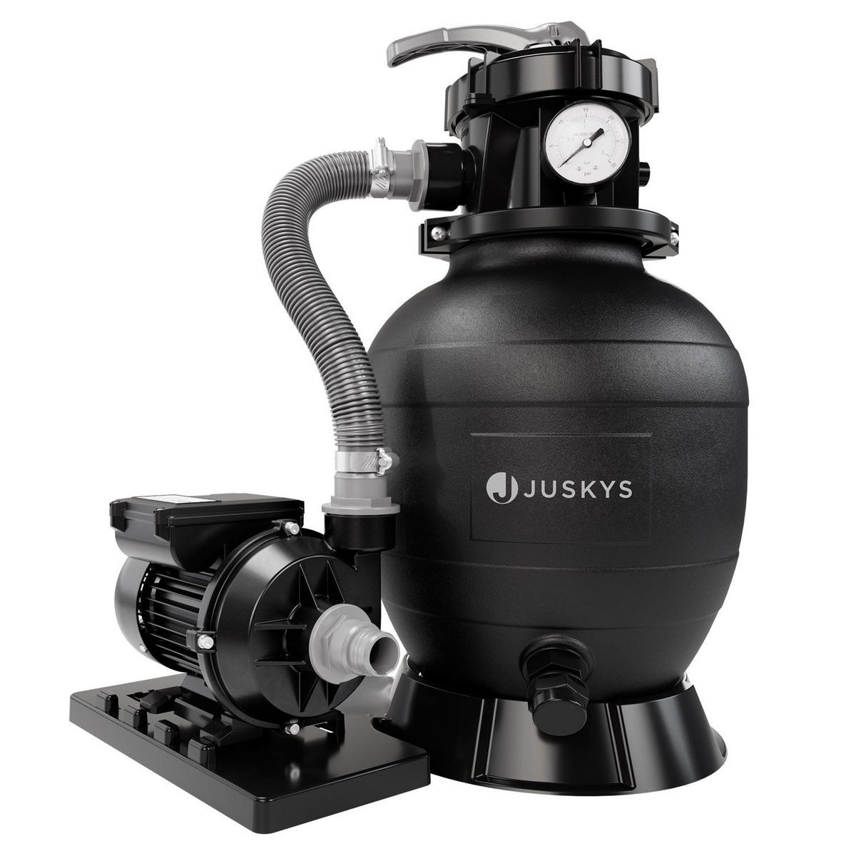 SANDFILTERANLAGE schwarz 250W - Schwarz, Kunststoff (33/41.5/52cm) - Juskys