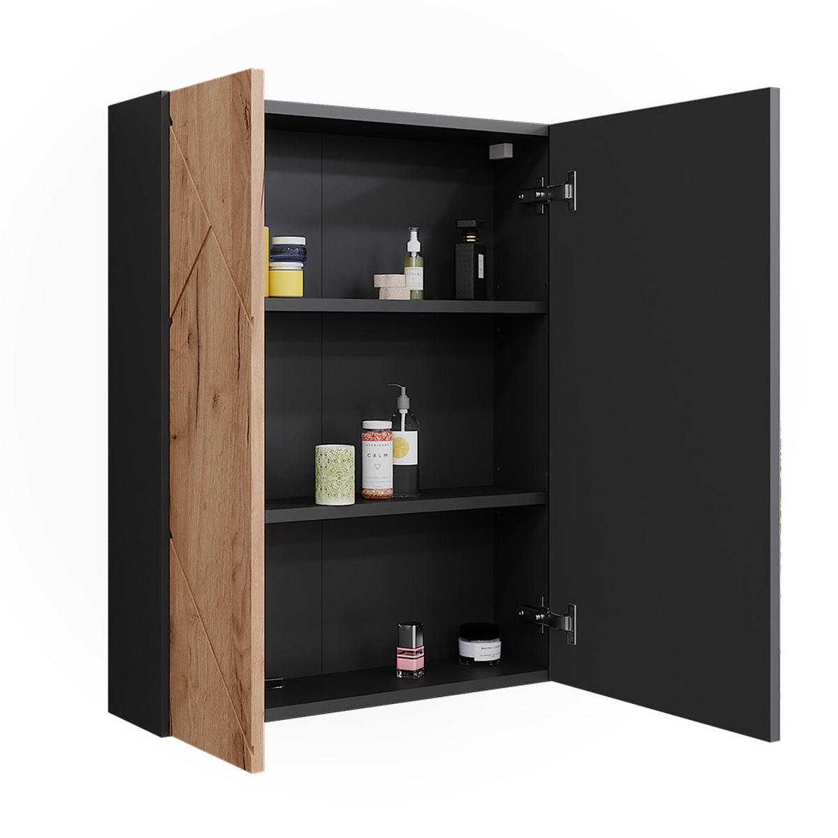 KOUPELNOVÁ ZRCADLOVÁ SKŘÍŇKA Irma Antracit/zlatý dub - medově dubová/antracitová, kompozitní dřevo (60/75/17.2cm) - Vicco