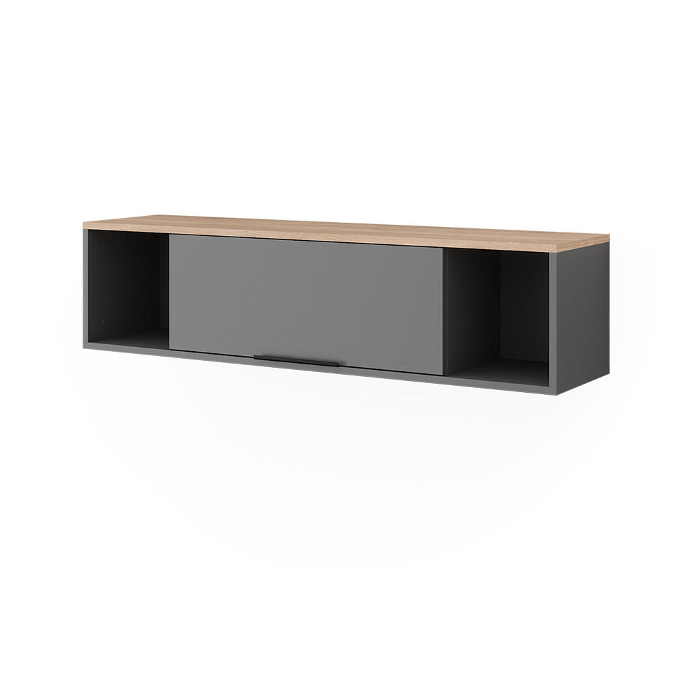 WANDREGAL Betti Anthrazit/Sonoma 120 x 30 cm - Anthrazit/Sonoma Eiche, Holzwerkstoff (120/30/30cm) - Vicco