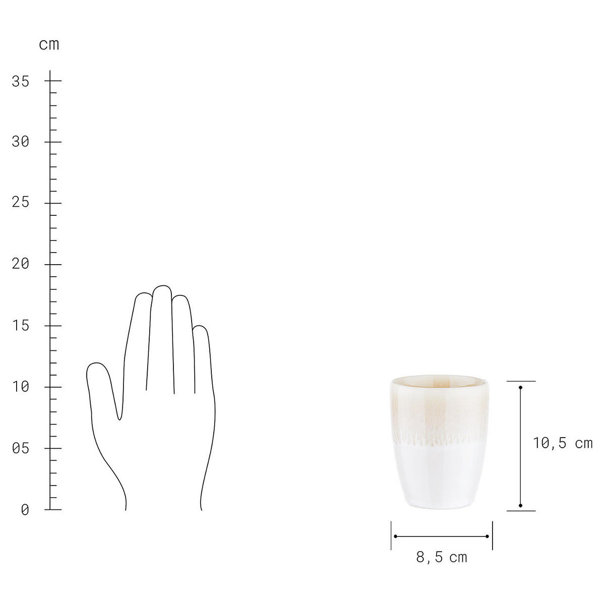 TASSE Atlantis - Beige, Keramik (0.3L) - Butlers