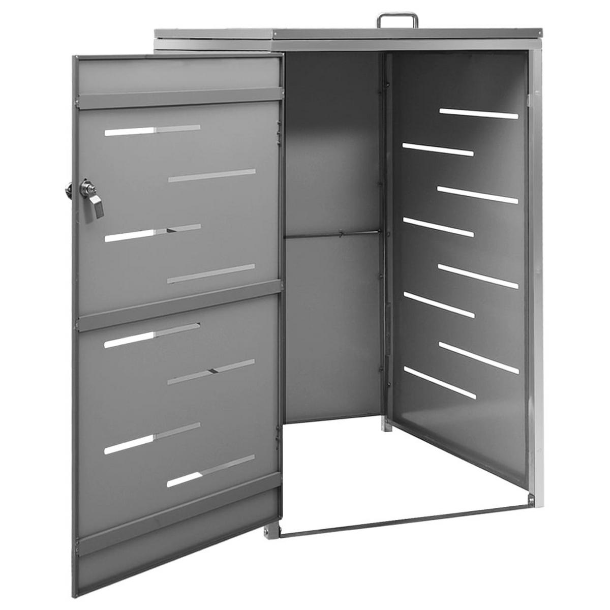 1ER Mülltonnenbox JAGU Edelstahl | Anthrazit | 115x69x77,5cm | Für 1 Tonne 240L - Anthrazit, Metall (69/115/77.5cm) - DELUKE