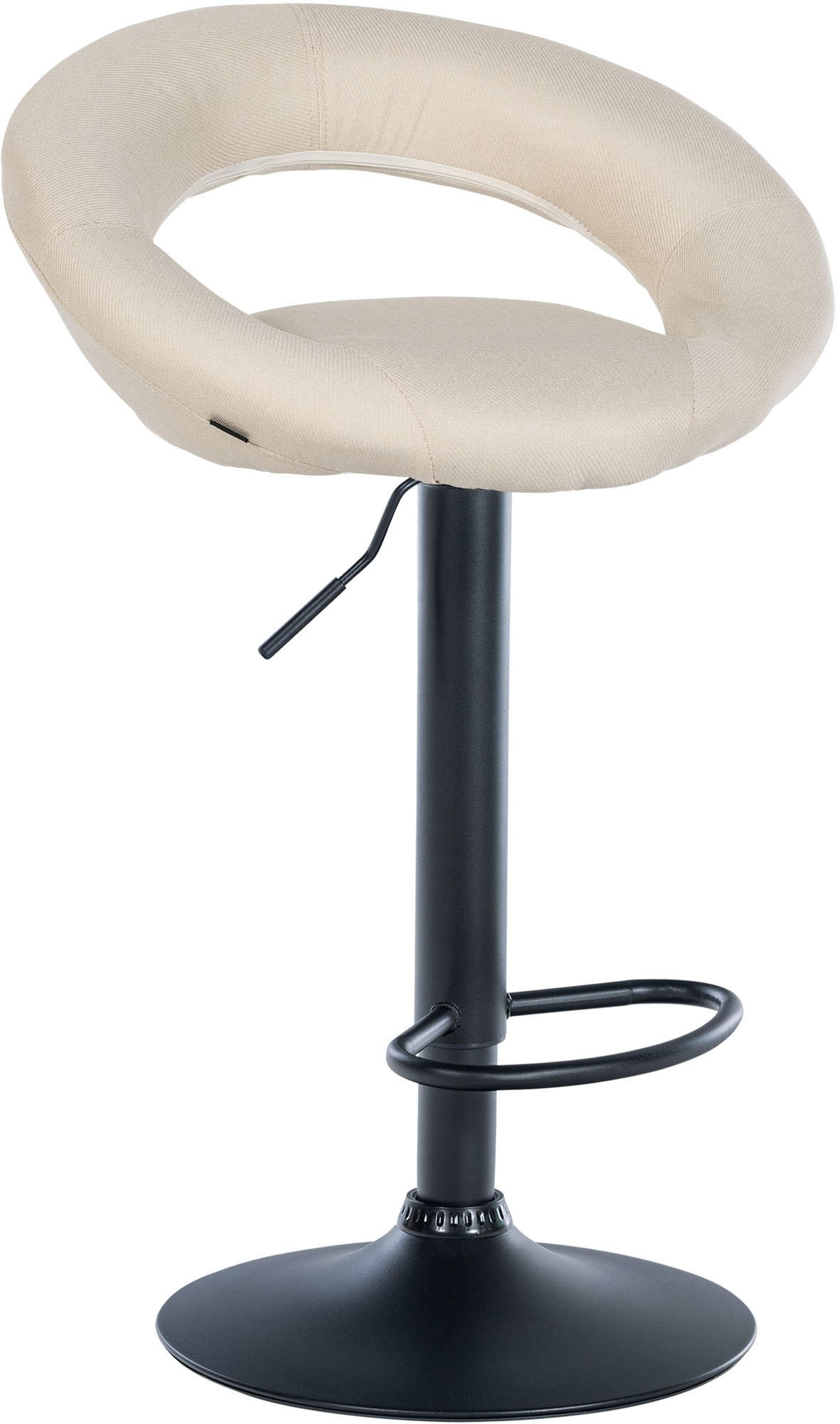 BARHOCKER Stoff creme - Creme/Schwarz, Textil/Metall (52/77/47cm) - CLP