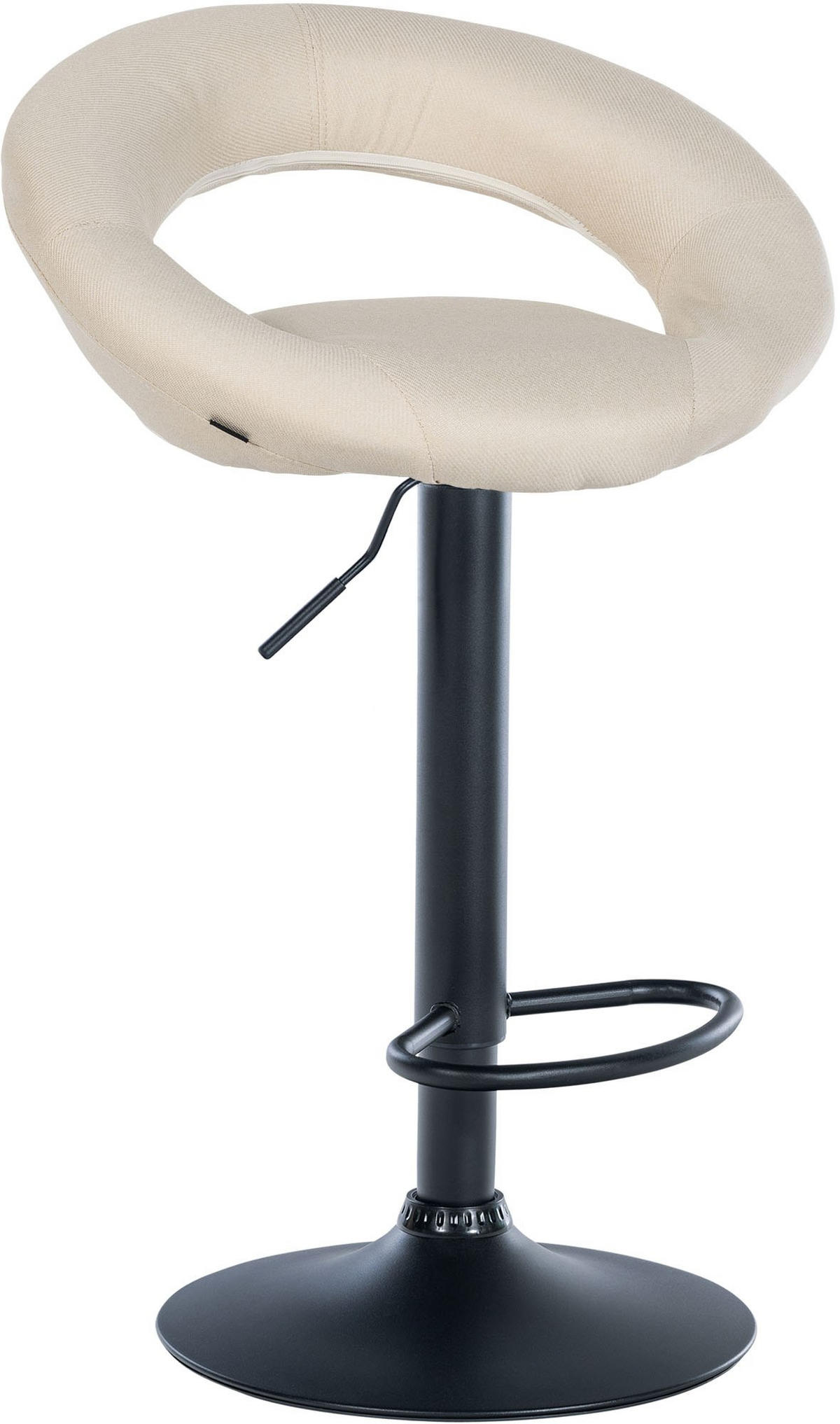 BARHOCKER Stoff creme - Creme/Schwarz, Textil/Metall (52/77/47cm) - CLP