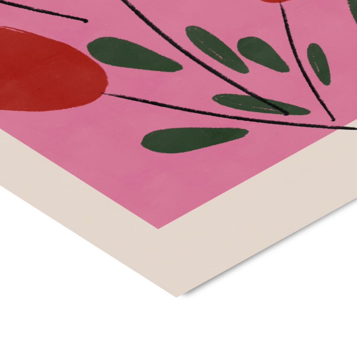 POSTER mit Rahmen Affordable Art Prints x Anne-Marie Volfova - Tulips - Eichefarben/Rot, Holz/Papier (30/40cm) - Poster&Frame