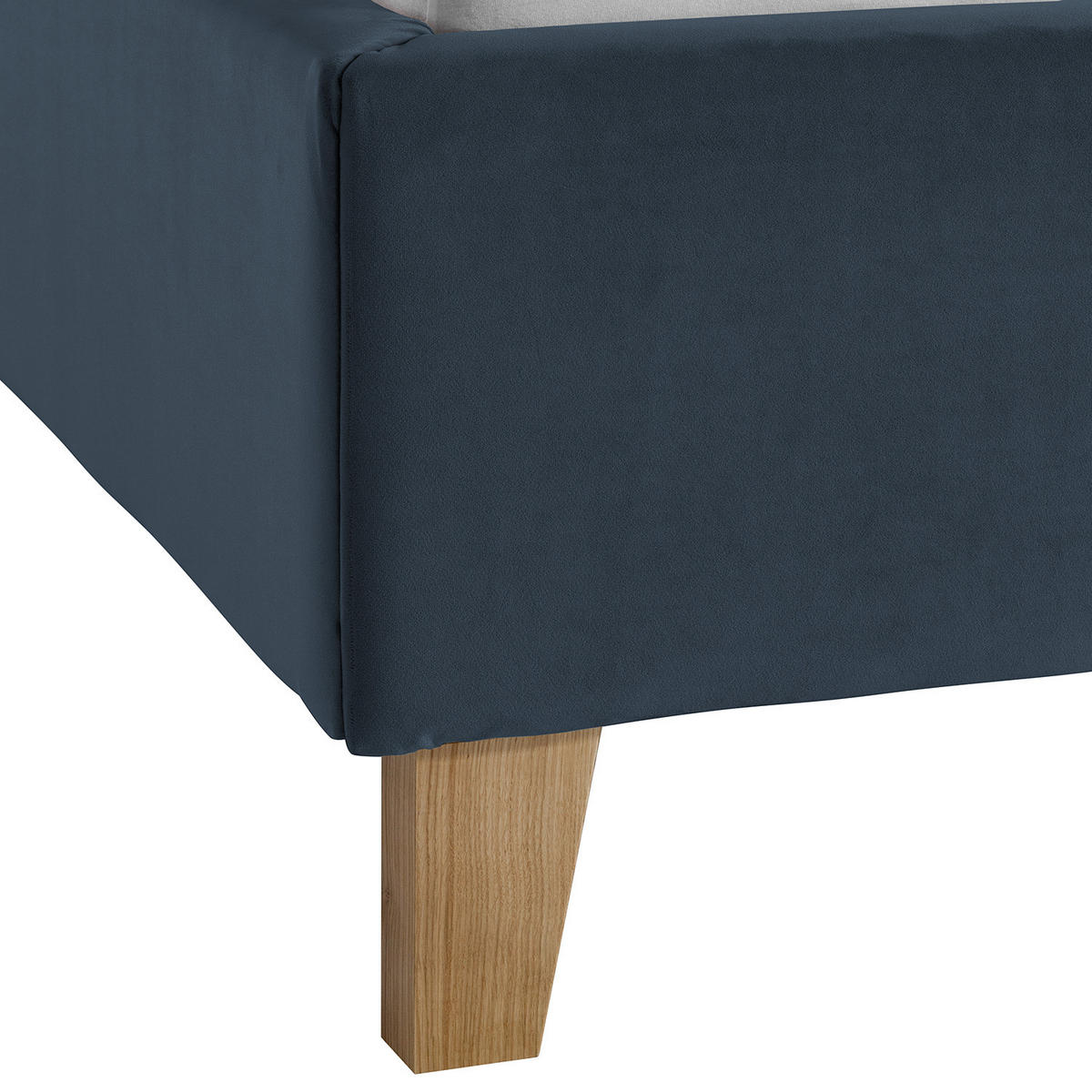 POLSTERBETT - Samt - Dunkelblau, Holz/Textil (200/200cm) - home24