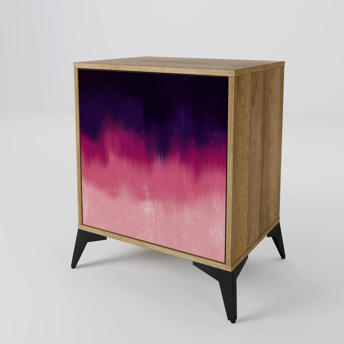 SIDEBOARD AURORA BOREALIS, Eichefarben, 57,5x42x57,5 cm, Ohne Füße - Eichefarben/Multicolor, Holzwerkstoff (57.5/57.5/42cm) - SpaceRebels