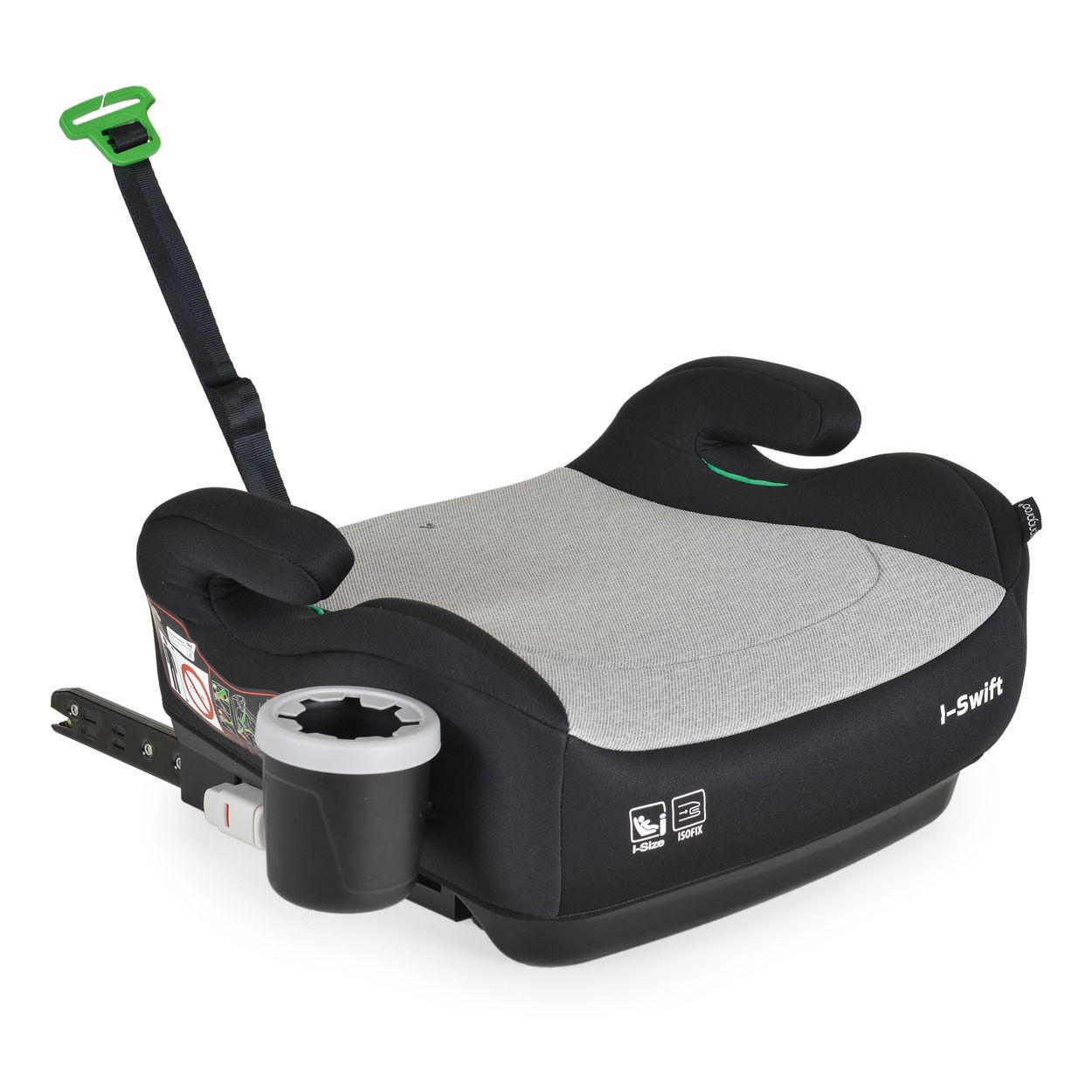 AUTOSITZERHÖHUNG i-Swift, Isofix (125-150cm) grau Gruppe 3, Getränkehalter - Grau, Kunststoff (40/22/43cm) - Cangaroo