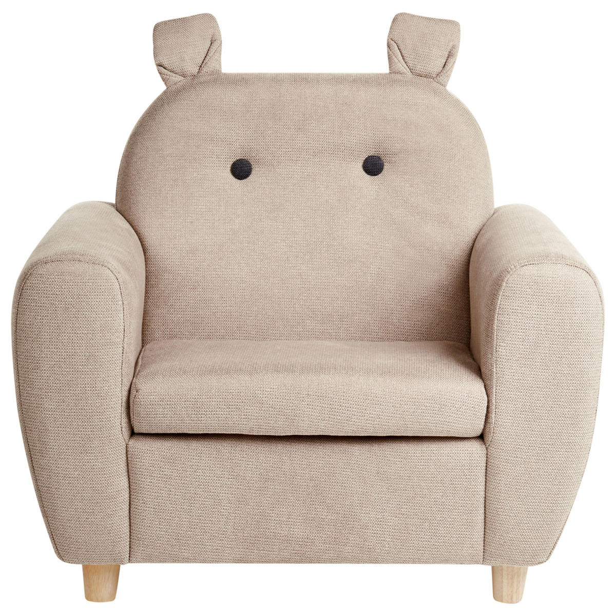 KINDERSESSEL Nilpferd Stoff Taupe Maribo - Taupe, Textil (61/59/44cm) - Beliani