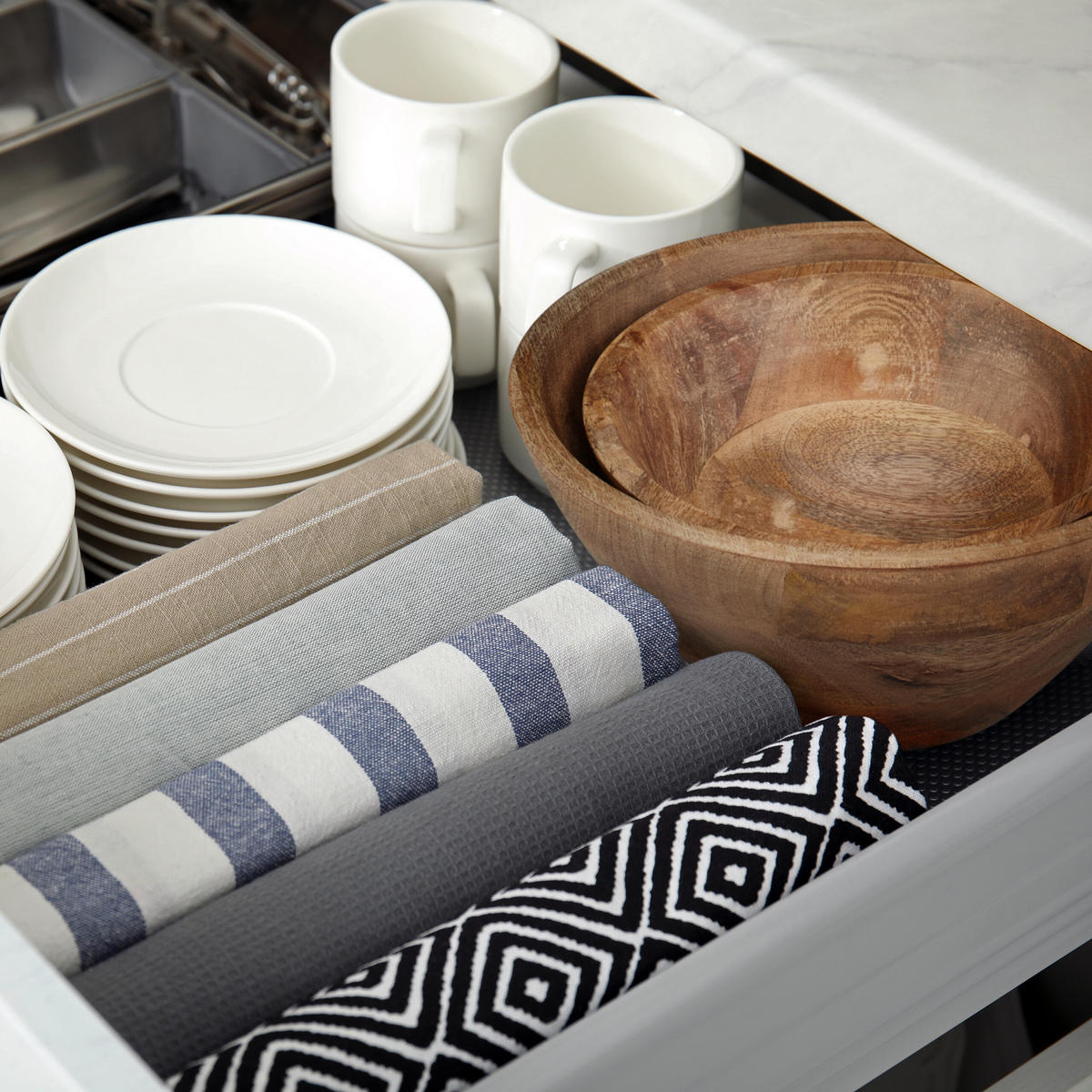 2-tlg.SALATSCHÜSSEL-SET - Braun, Holz/Kunststoff (29/29/12cm) - Relaxdays