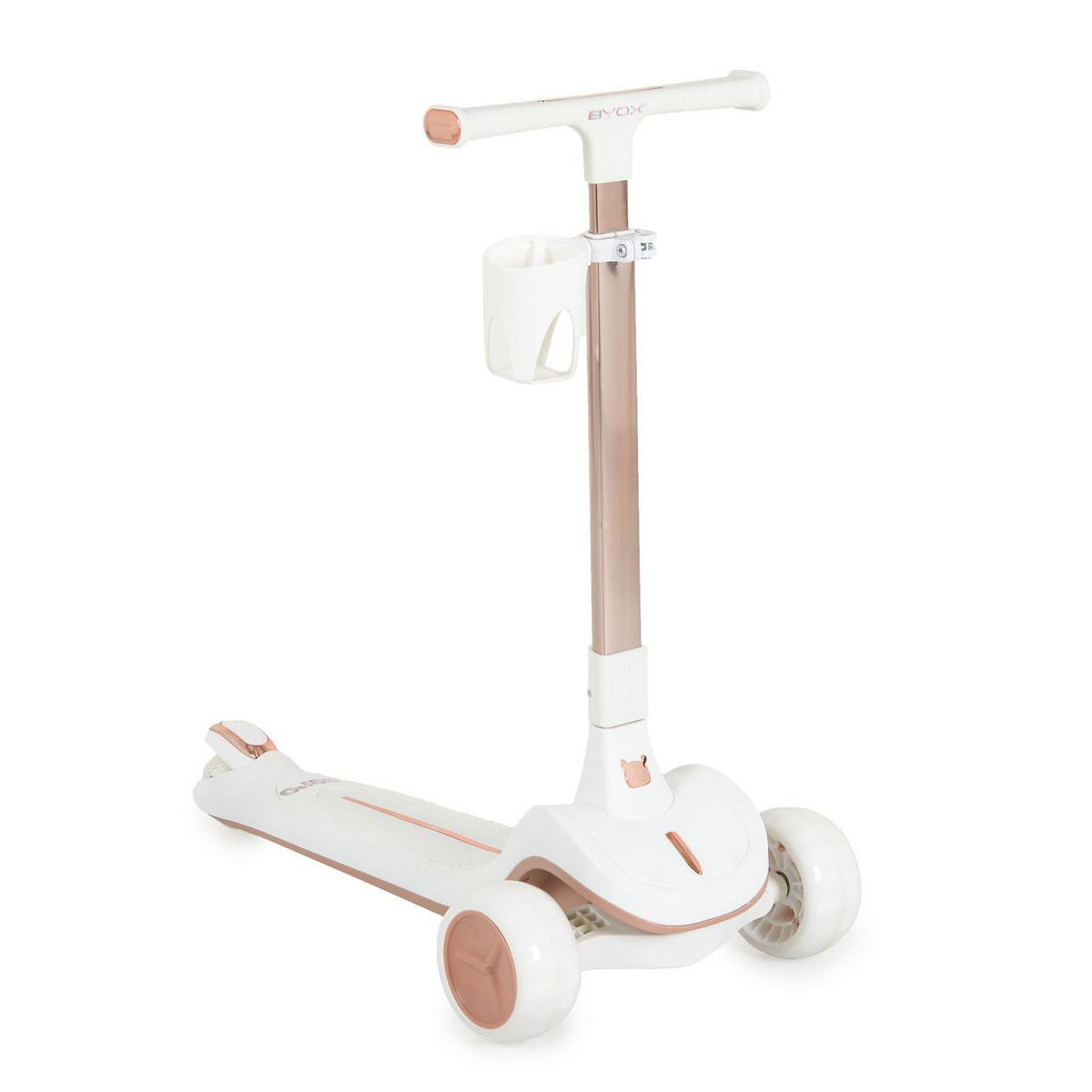 KINDERROLLER Aero klappbar weiß Getränkehalter Hinterradbremse höhenverstellbar - Weiß, Metall (73/36/76cm)