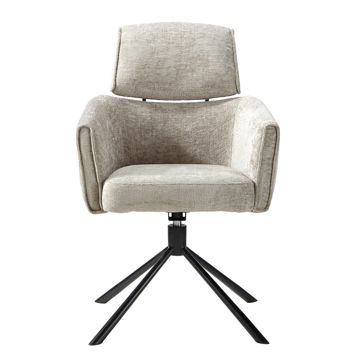 ARMLEHNENSTUHL - Drehbar, Chenille / Eisen - Beige, Textil (60/92/64cm) - home24