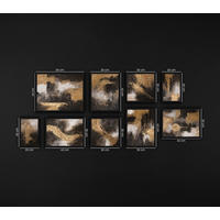 GEMÄLDE Impuls Schattenfugenrahmen Schwarz 9-teilig - Schwarz, Holz (160/70cm) - YS-art gallery