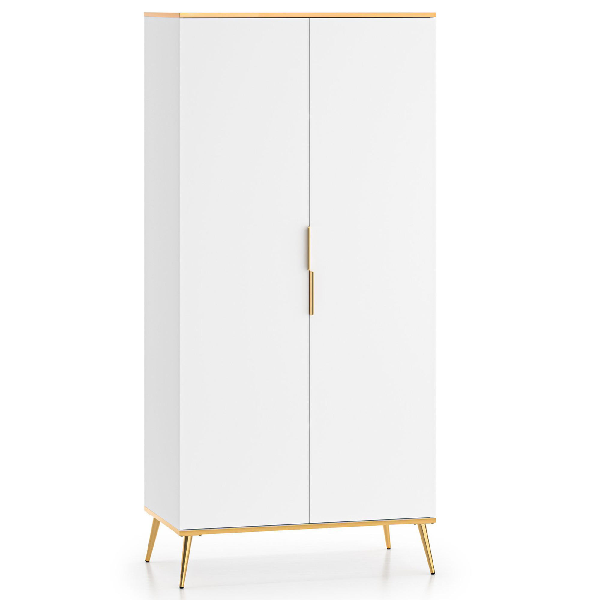 KLEIDERSCHRANK VELTI,Weiß - Weiß, Holzwerkstoff (92/195/53cm) - KONSIMO®