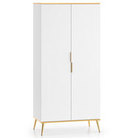 KLEIDERSCHRANK VELTI,Weiß - Weiß, Holzwerkstoff (92/195/53cm) - KONSIMO®