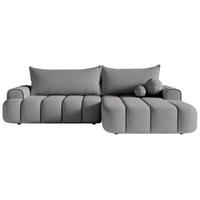 ECKSOFA Dandelino Grau mit Bouclé-Bezug, rechts - Schwarz/Grau, Kunststoff/Textil (172/271cm) - Selsey