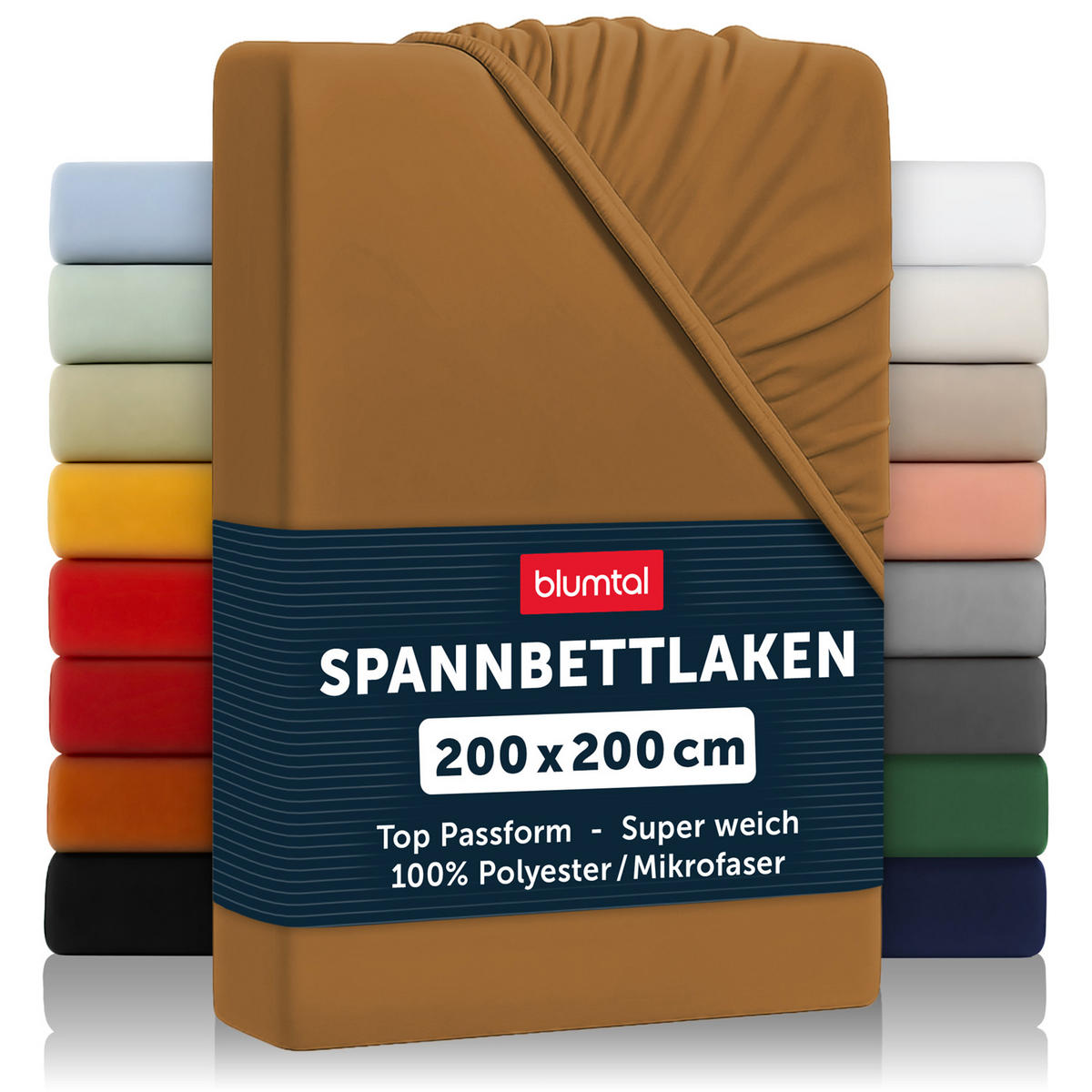 SPANNBETTLAKEN 2er-Set 200/200/30 cm Braun - Braun, Textil (200/200cm) - Blumtal