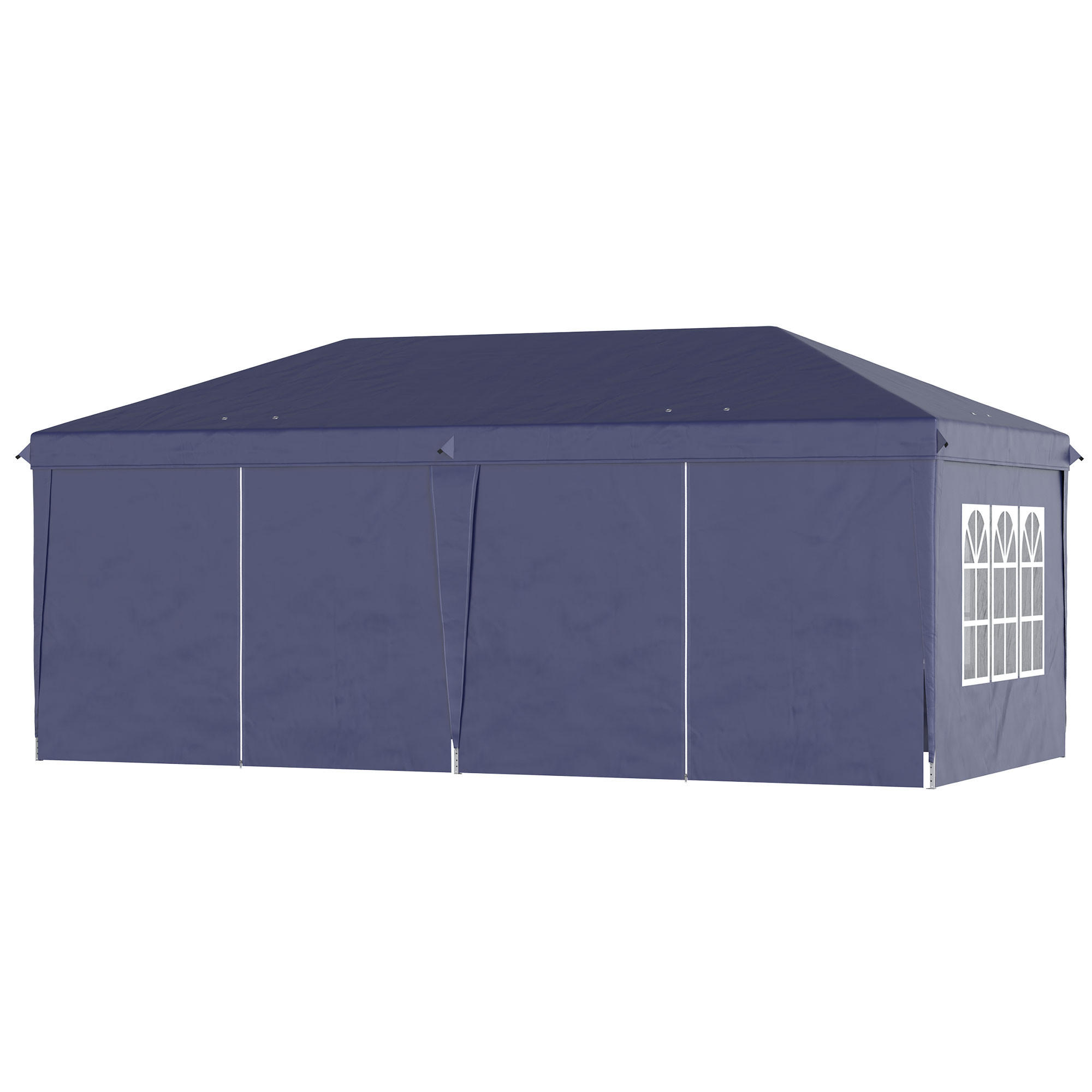 FALTPAVILLON 5,85 x 2,95 m mit UV-Schutz blau - Blau, Metall (295/270/585cm) - ComfortXL