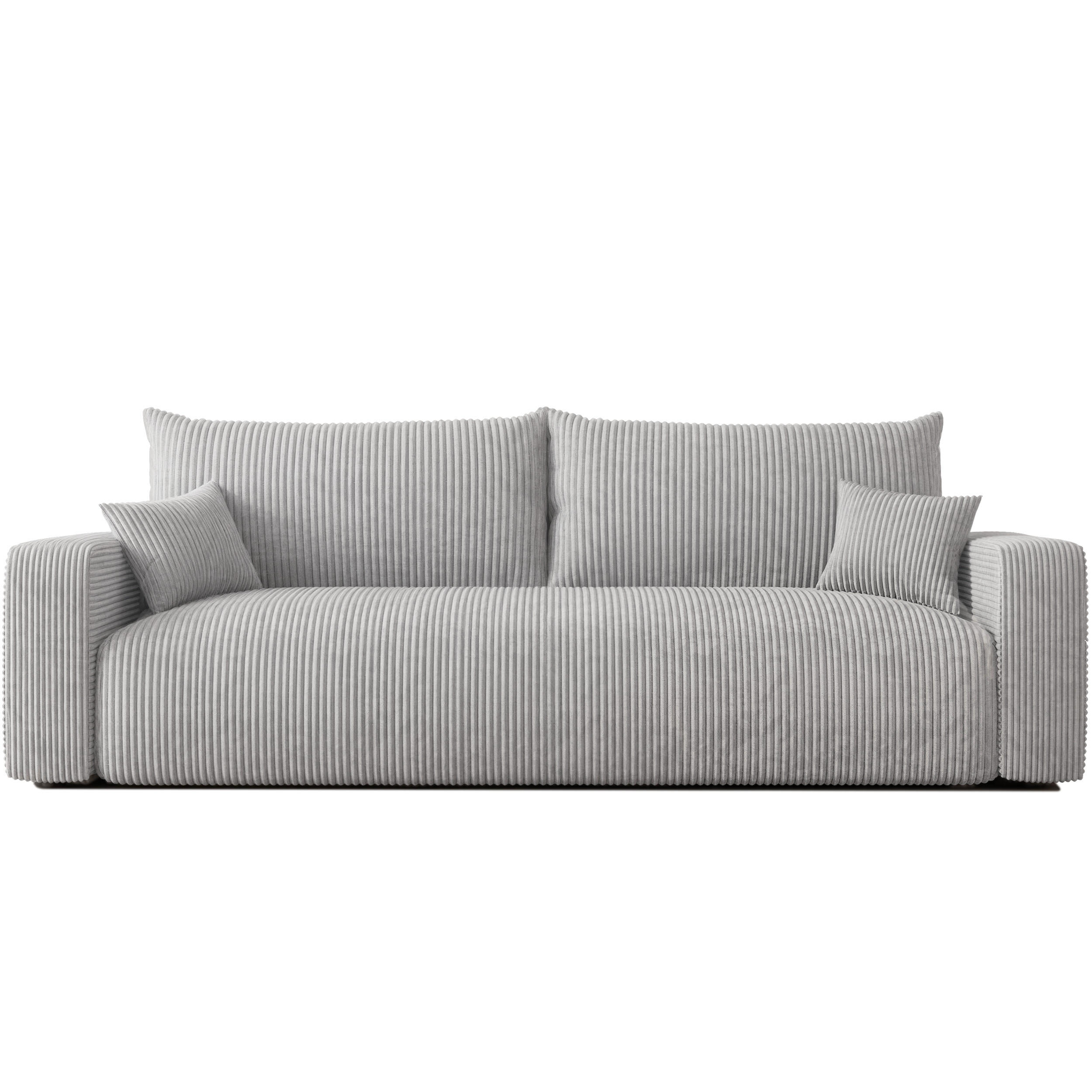 SOFA mit Schlaffunktion, Hellgrau - Hellgrau, Holzwerkstoff (246/79/93cm) - Idohome
