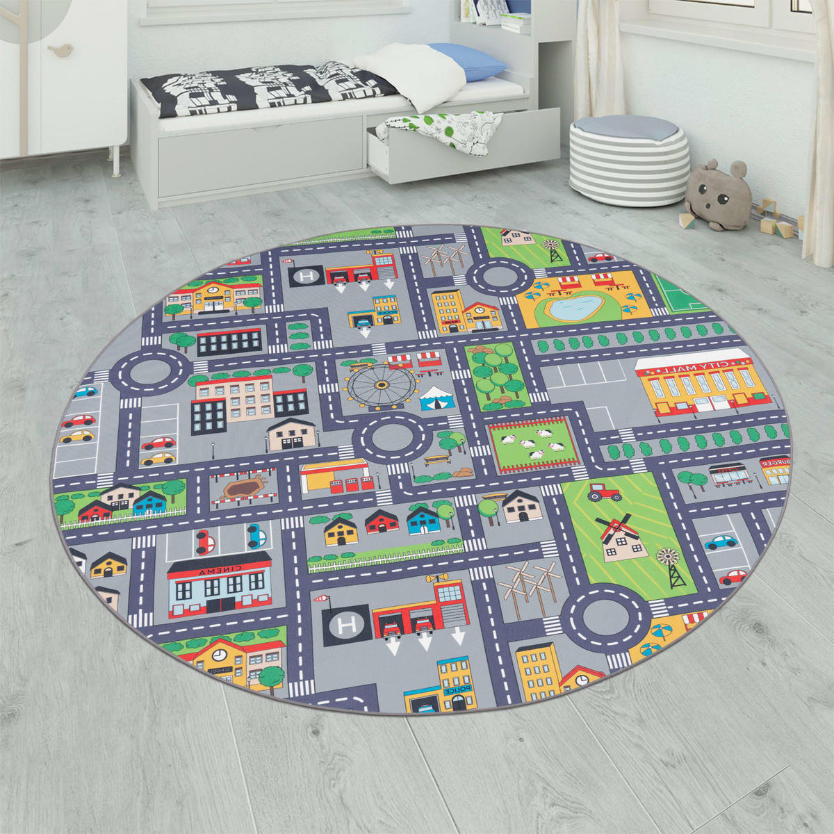 KINDERTEPPICH 160/160 cm Bino 577 - Grau, Kunststoff (160/160cm) - Paco Home