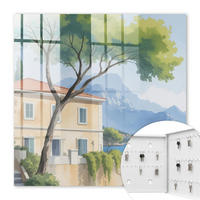 SCHLÜSSELBOX Weiß 30x30 cm – Türöffnung nach rechts - Die Ruhe der Natur - Grün, Metall (30/30/5cm) - TULUP