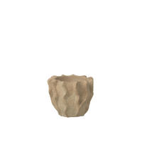 BLUMENTOPF RUND WELLE Beige - Beige, Stein (13.5/11cm) - J-Line