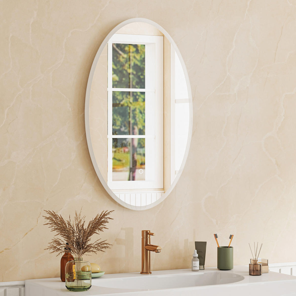 BADEZIMMERSPIEGEL DE-15191 mit 3 Farben und Antibeschlag Silber - Transparent, Glas (4/80/50cm) - ComfortXL