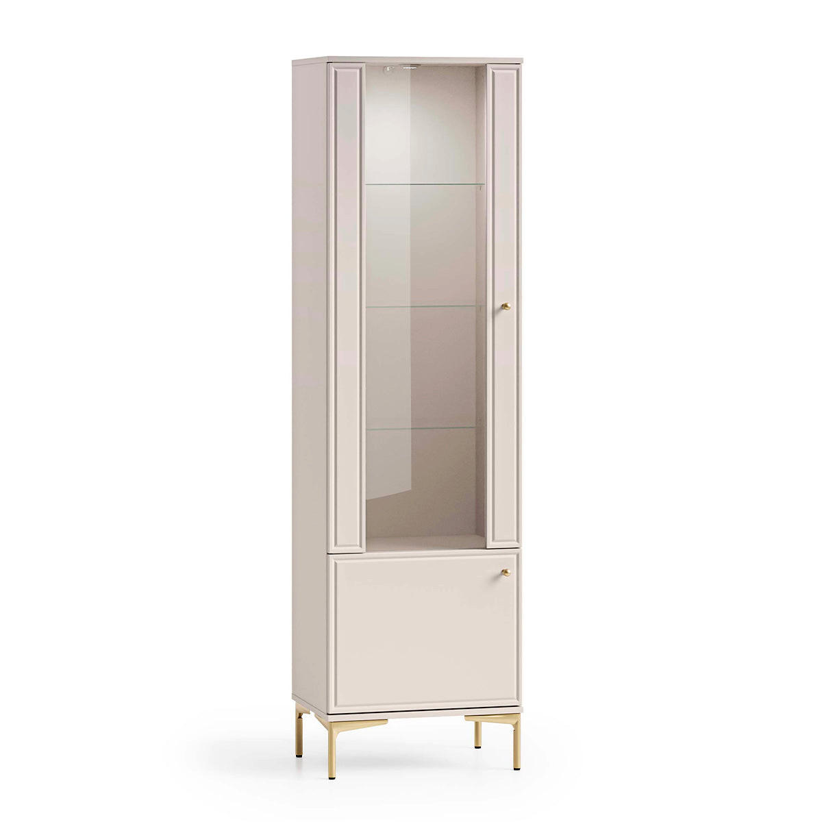 VITRÍNA Sélène Kašmír - béžová, kompozitné drevo (54/190/40cm) - Petits-meubles