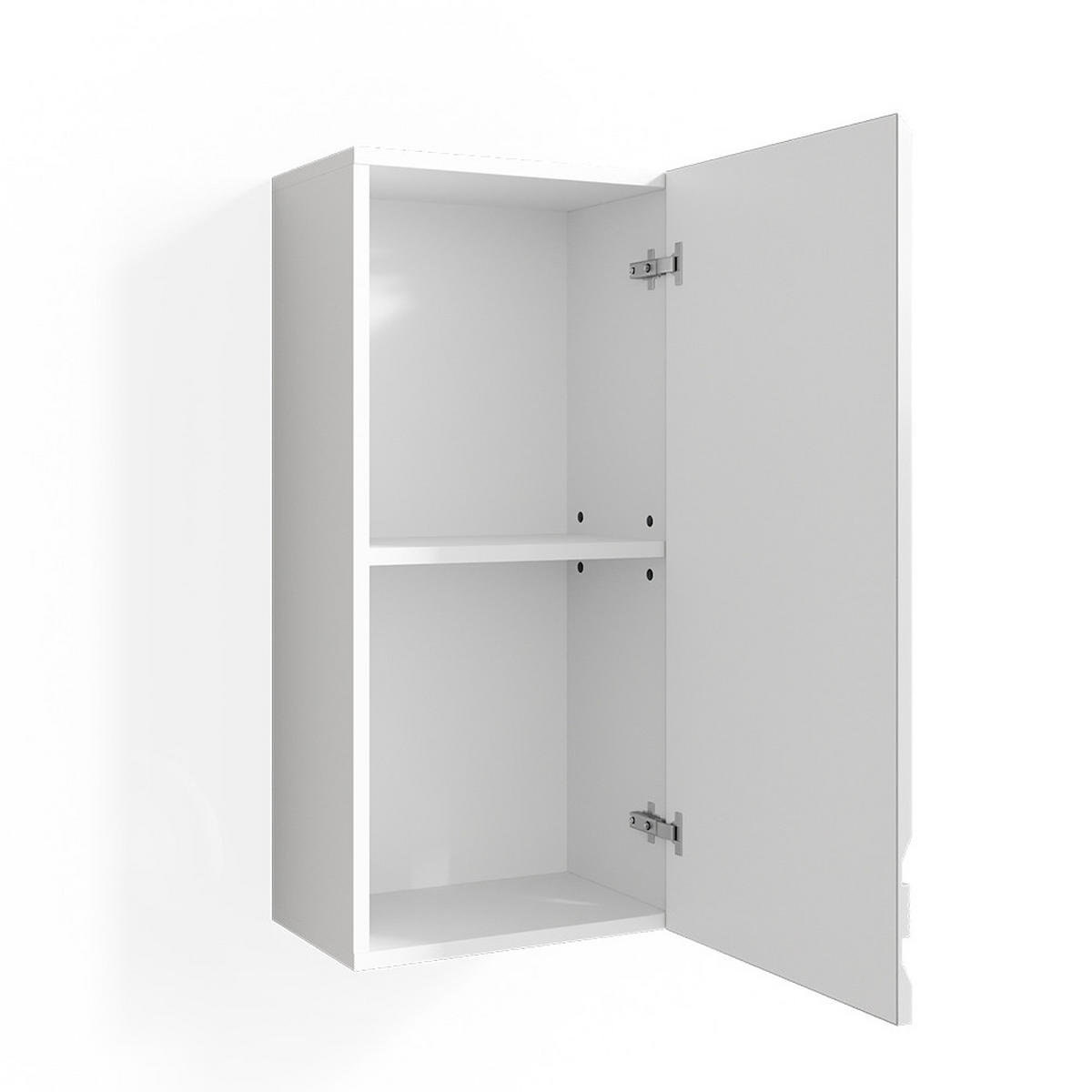 BADSCHRANK Fredd Weiß 77 x 36.4 cm - Weiß Hochglanz/Weiß, Holzwerkstoff (77/36.4/23.5cm) - Vicco