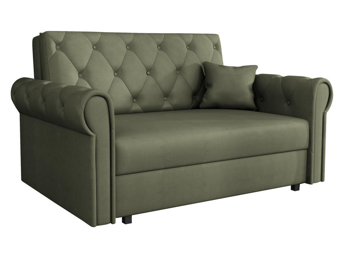 SCHLAFSOFA Viva Roma II - Dunkelgrün/Schwarz, Holz/Textil (148/85/98cm) - MIRJAN24