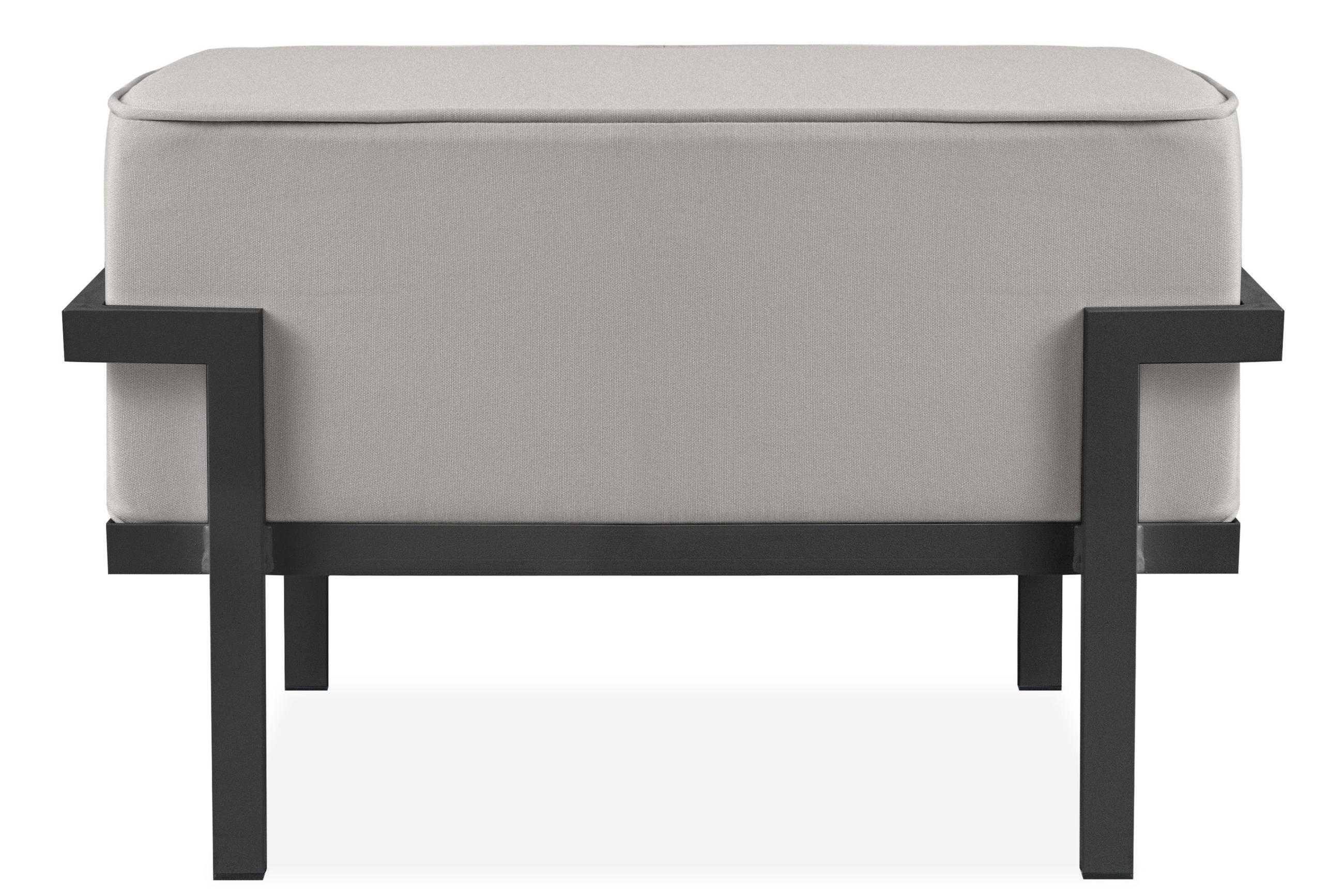 GARTENLOUNGE-HOCKER TRIGLO auf Metallfüßen, Modern, Dunkelgrau/Hellgrau - Dunkelgrau/Hellgrau, Textil/Metall (69/44/54cm) - KONSIMO®