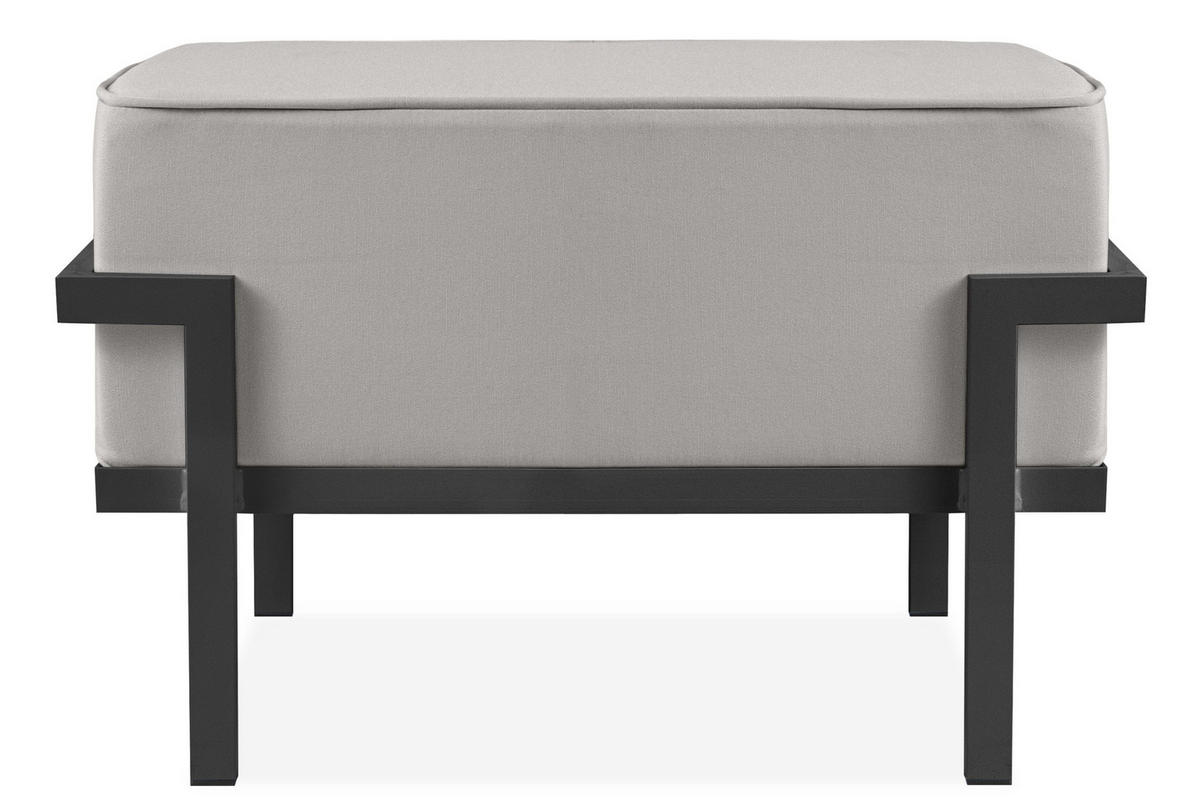 GARTENLOUNGE-HOCKER TRIGLO auf Metallfüßen, Modern, Dunkelgrau/Hellgrau - Dunkelgrau/Hellgrau, Textil/Metall (69/44/54cm) - KONSIMO®