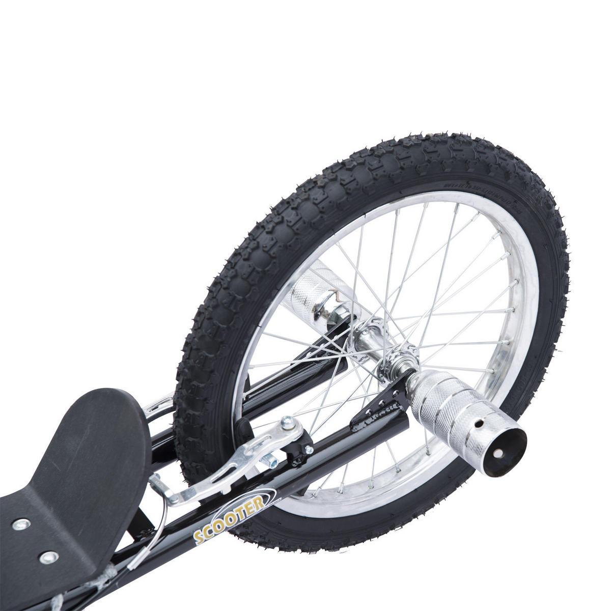 KINDERSCOOTER DE-16933 Große Luftreifen Ø 41 cm mit Pegs Schwarz - Schwarz, Metall (143/58/100cm) - ComfortXL