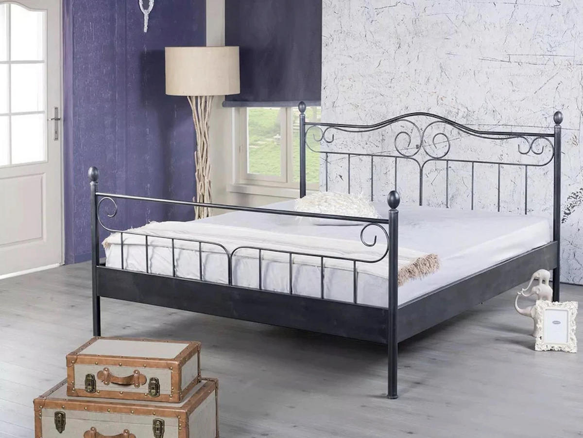METALLBETT Virgina / 180 x 200 cm / weiss - Weiß, Metall (180/200cm) - BED BOX