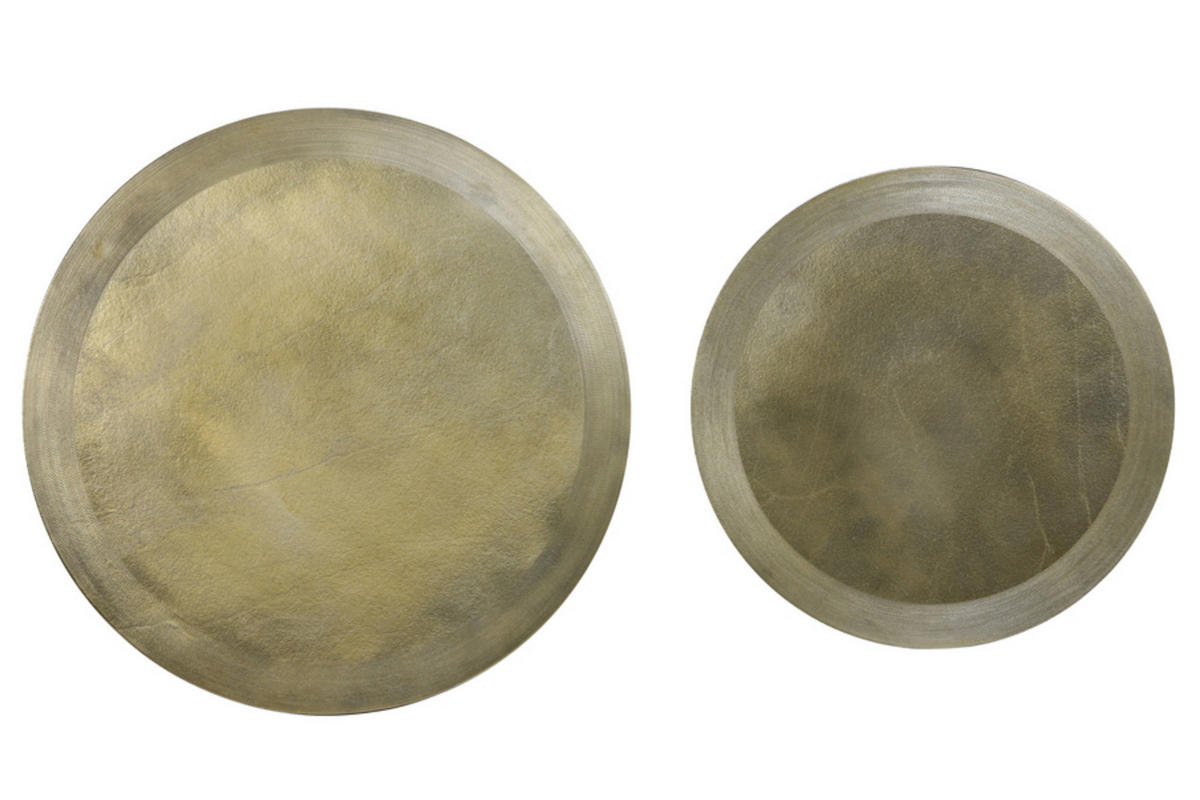 BEISTELLTISCH Talca Gold Ø50/52 cm 2er-Set - Goldfarben, Metall (50/50/52cm) - Light & Living