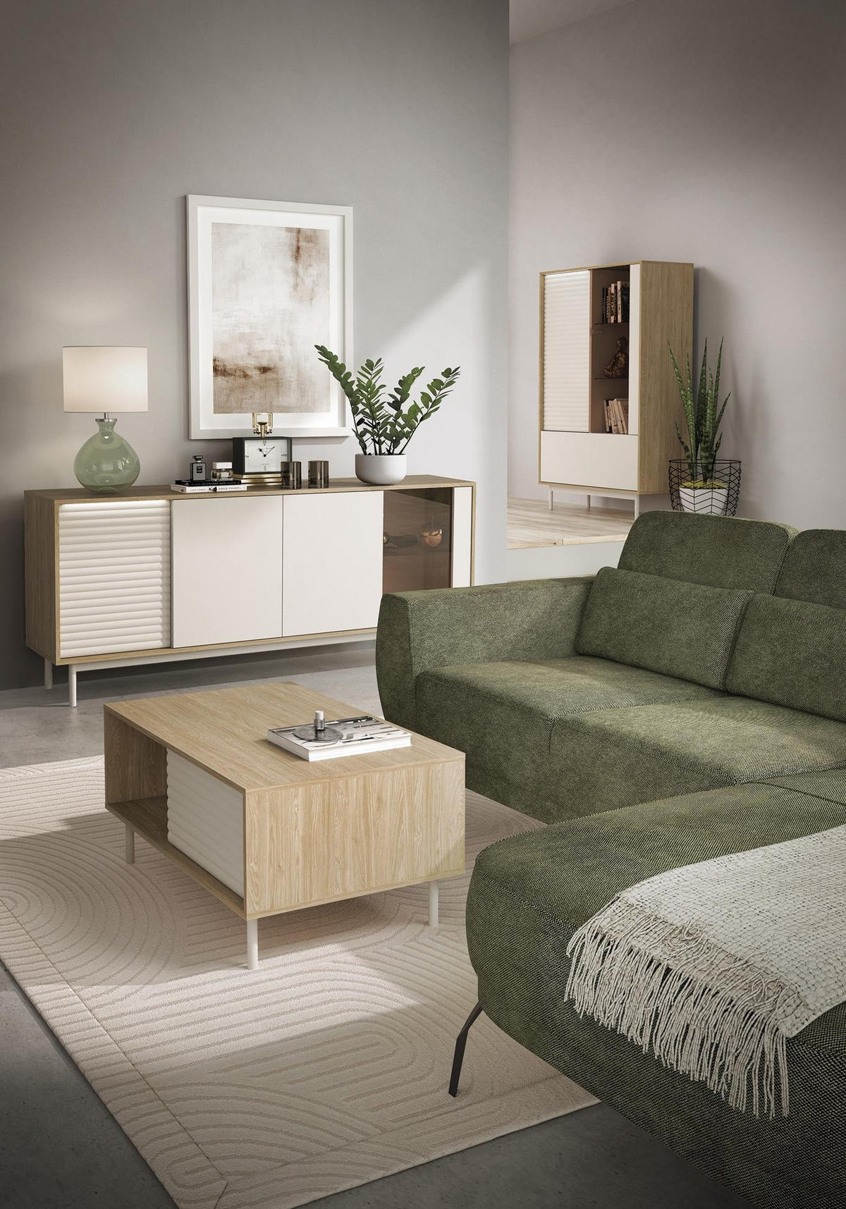 COUCHTISCH Latilo Kaschmir, zweitürige Couchtisch - Kaschmir/Braun, Holzwerkstoff (60/100/47cm) - Bettso