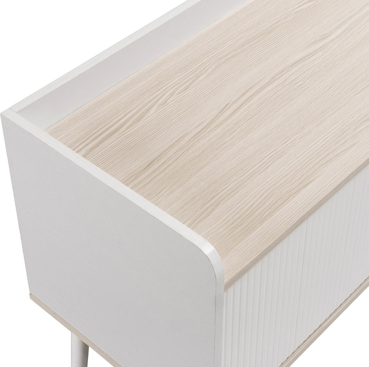 LOWBOARD 160/40/58 cm Weiß/Holz aus Spanplatte mit Schiebetüren und Schubladen - Weiß, Holzwerkstoff (40/58/160cm) - OKMYHOME