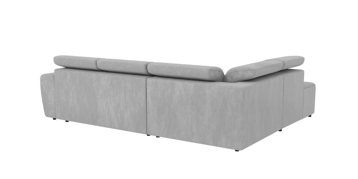 ECKSOFA Reid Grau Samt - Schwarz/Grau, Holz/Kunststoff (273/224cm) - S-Style Möbel