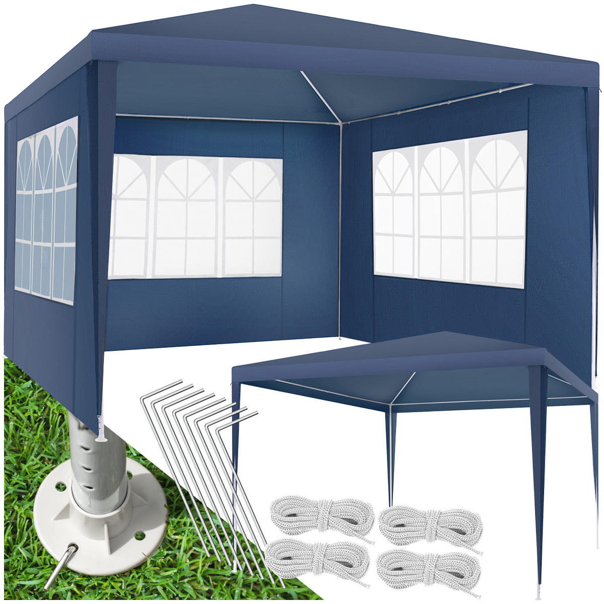 PAVILLON Barinas,wasserdicht,blau - Blau, Kunststoff (300/250/300cm) - tectake