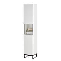 HOCHSCHRANK - Spanplatte - Schwarz/Weiß, Holzwerkstoff/Metall (30/162/31cm) - home24