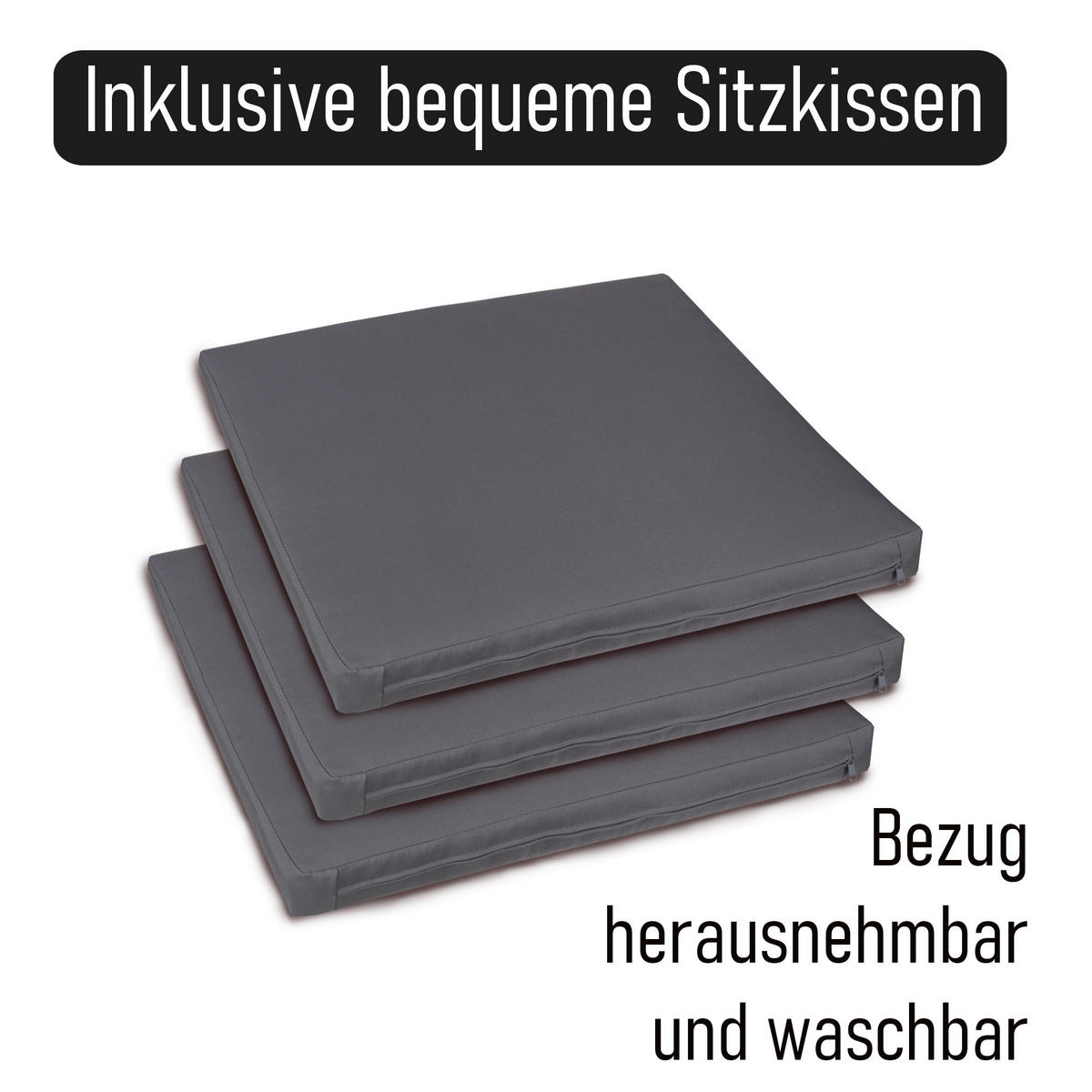 GARTENMÖBEL Lounge Set Rattan Optik - 4tlg. - Anthrazit/Grau, Kunststoff - Bestlivings
