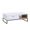 COUCHTISCH Randy 120/65/42 Weiß - Schwarz/Weiß, Holzwerkstoff/Kunststoff (65/120/41cm) - Ravio