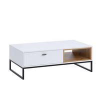 COUCHTISCH Randy 120/65/42 Weiß - Schwarz/Weiß, Holzwerkstoff/Kunststoff (65/120/41cm) - Ravio