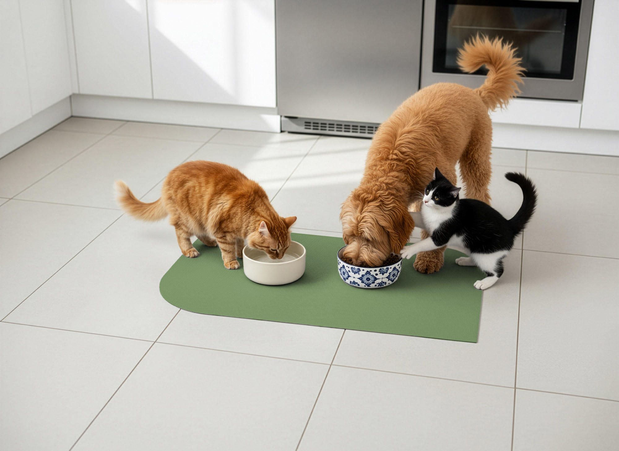 Thumbnail - Sanozoo Napfunterlage,, Olivgrün, Textil, 90x60 cm, Teppiche & Böden, Teppiche, Teppichunterlagen