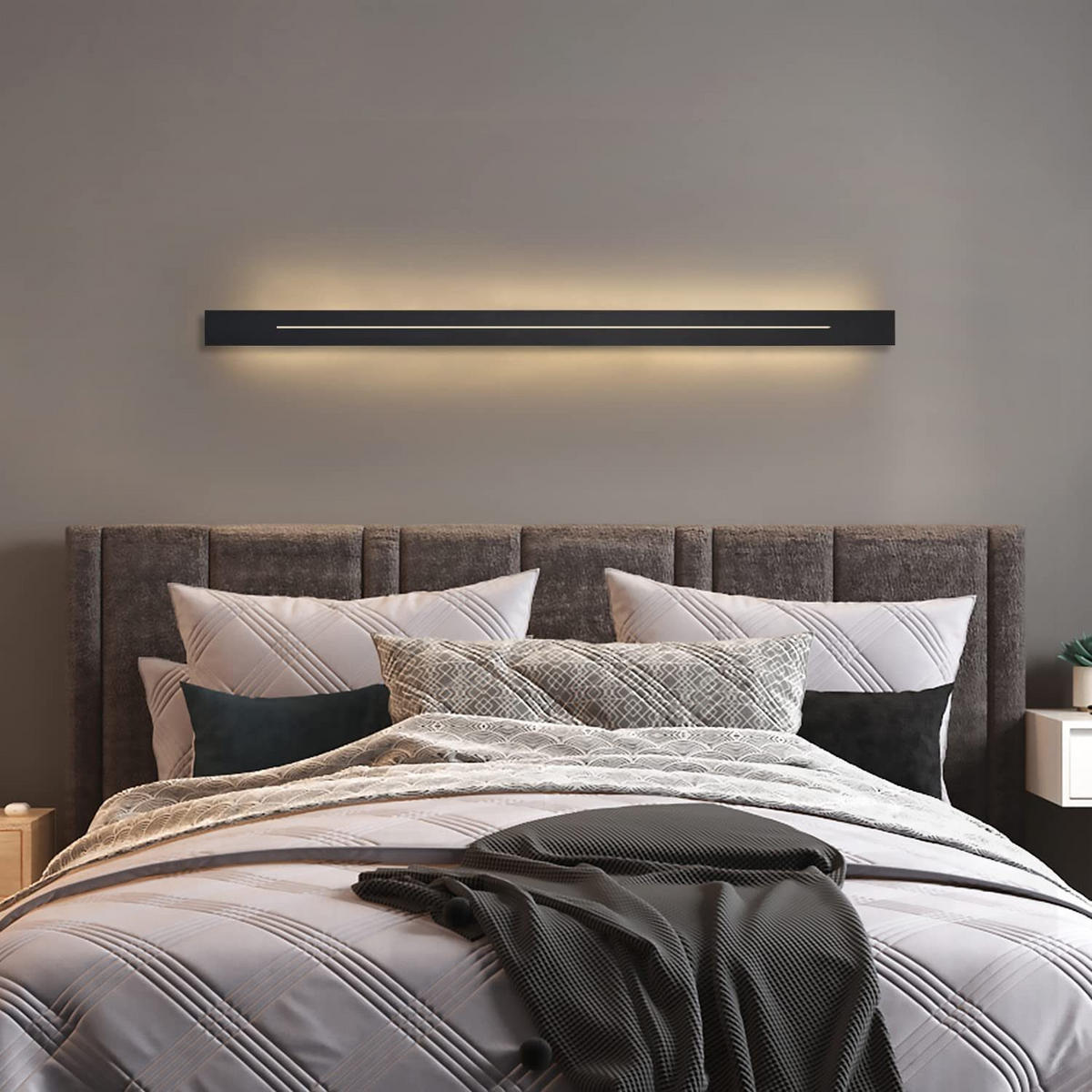 LED WANDLEUCHTE Raum - Schwarz, Metall (5/4/100cm) - Nettlife